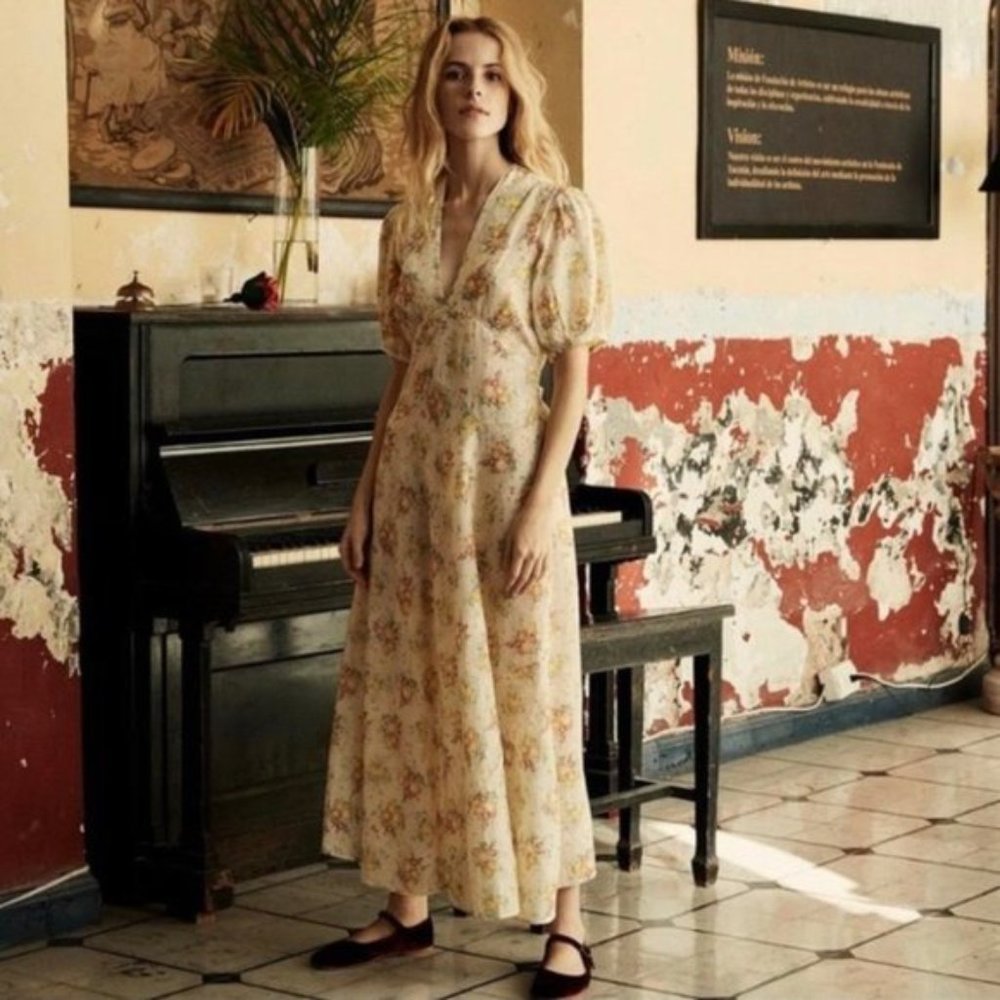 Doen Wisteria Dress in Orchard Botanical Print